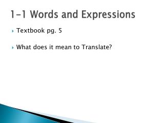 1 1 words and expressions