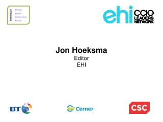 Jon Hoeksma Editor EHI