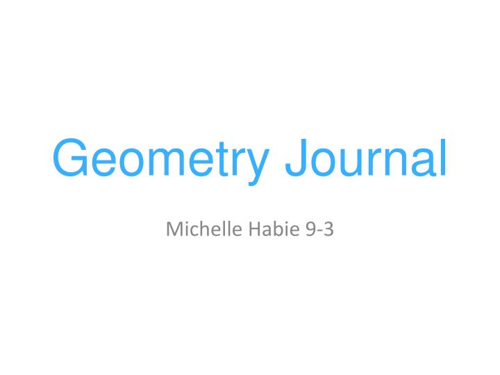 geometry journal