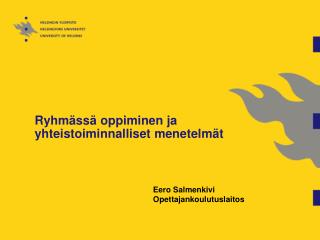 ryhm ss oppiminen ja yhteistoiminnalliset menetelm t