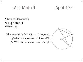 Acc Math 1	 		April 13 th