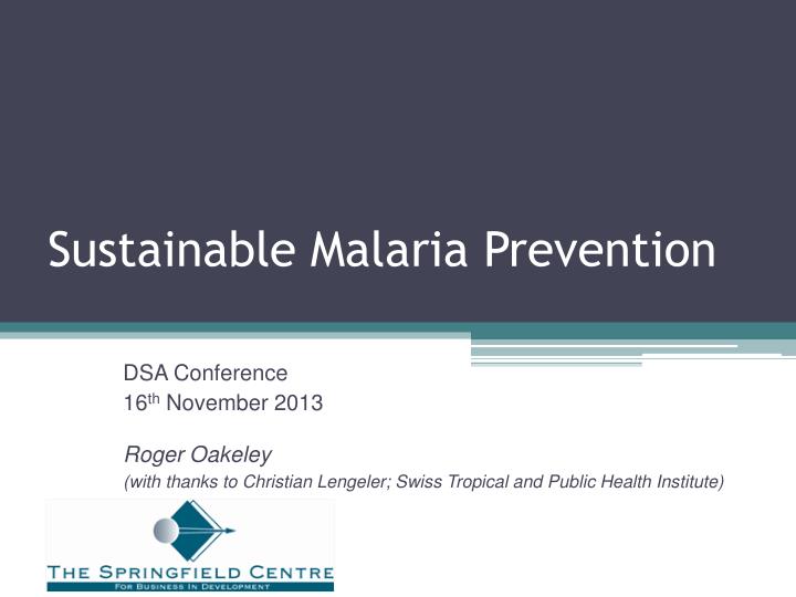 sustainable malaria prevention