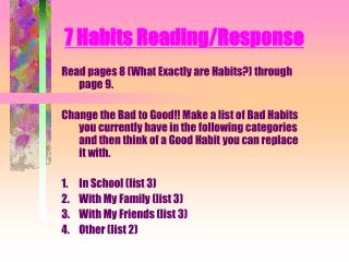 7 Habits Reading/Response