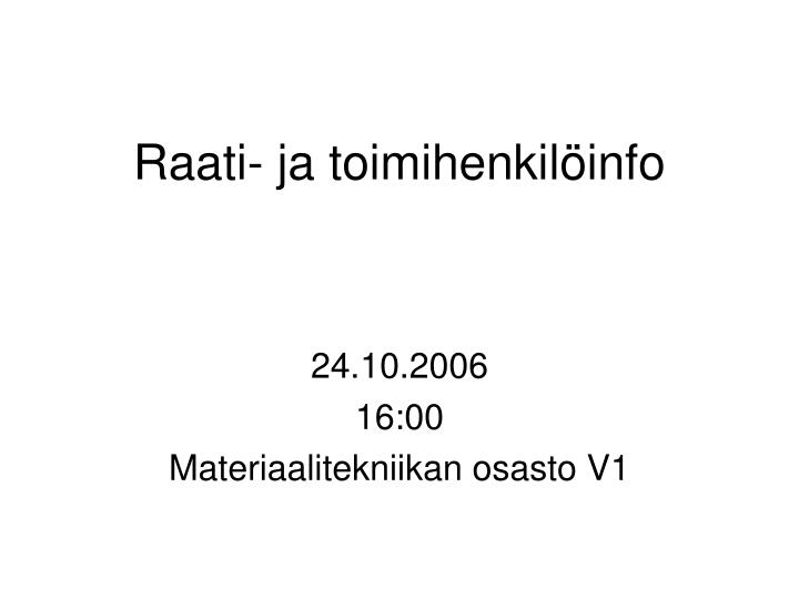 raati ja toimihenkil info