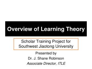 Overview of Learning Theory