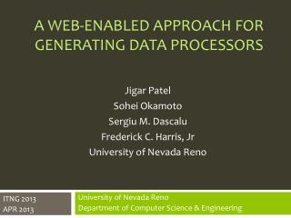 A Web-enabled Approach for generating data processors