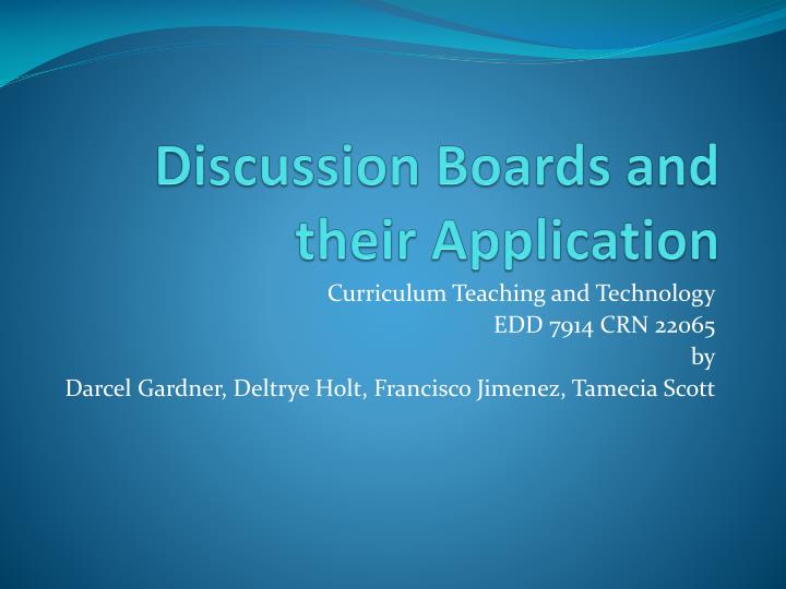 discussion boards and their application
