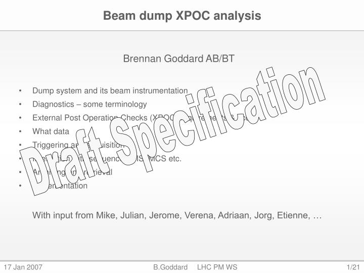 beam dump xpoc analysis
