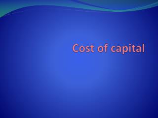 Cost of capital