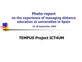TEMPUS Project ICT4UM
