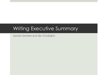 Writing Executive Summary