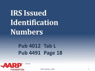 IRS Issued Identification Numbers