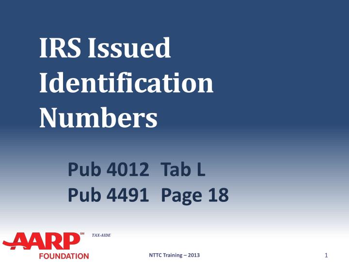 irs issued identification numbers