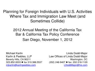 2012 Annual Meeting of the California Tax Bar &amp; California Tax Policy Conference
