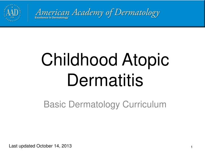 childhood atopic dermatitis