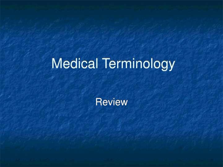 medical terminology