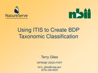 Using ITIS to Create BDP Taxonomic Classification