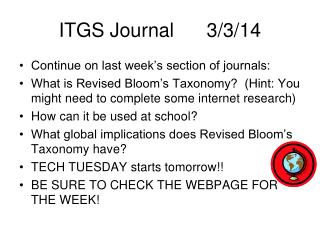 ITGS Journal 3/3/14