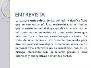 entrevista