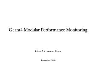 Geant4 Modular Performance Monitoring