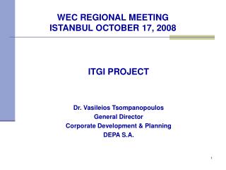 WEC REGIONAL MEETING ISTANBUL OCTOBER 17, 2008