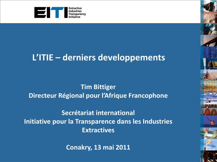 l itie derniers developpements