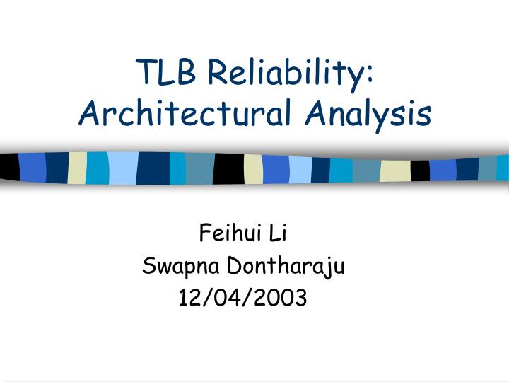 tlb reliability architectural analysis