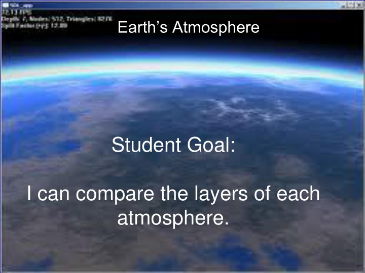 student goal i can compare the layers of each atmosphere