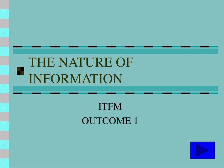 the nature of information
