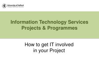 Information Technology Services Projects &amp; Programmes