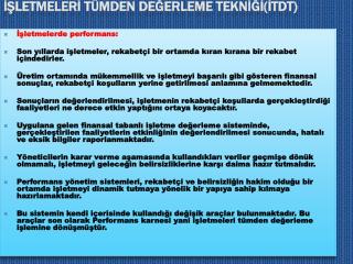 letmeler t mden de erleme tekn tdt