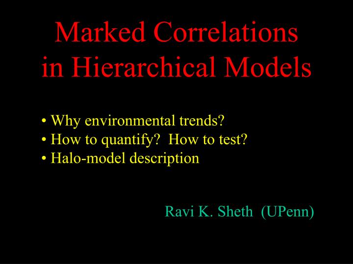 marked correlations in hierarchical models