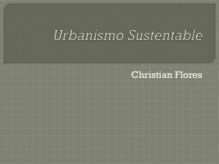urbanismo sustentable