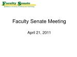 ITCC Reports on Faculty Senate Meeting Developments - slide 1