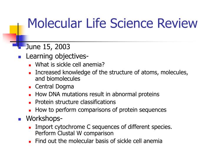 molecular life science review