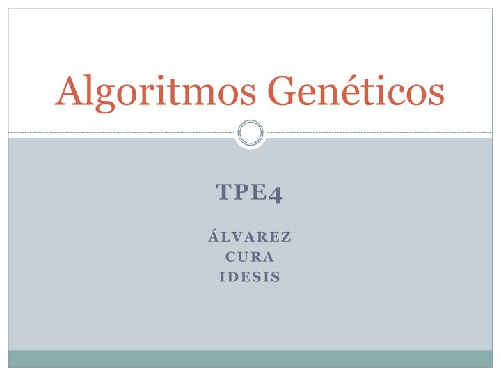 algoritmos gen ticos