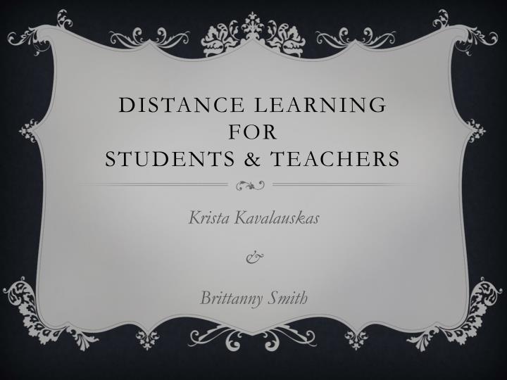 distance learning for students teachers