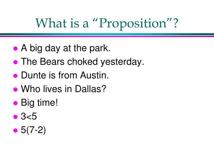 what is a proposition