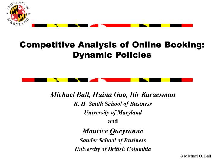 competitive analysis of online booking dynamic policies