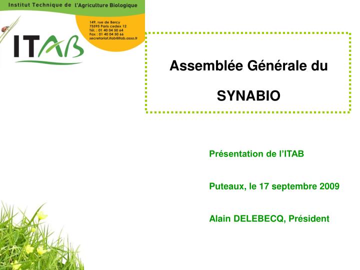 assembl e g n rale du synabio