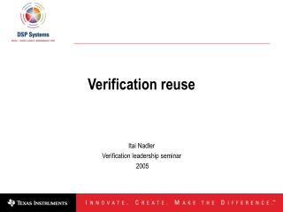 Verification reuse