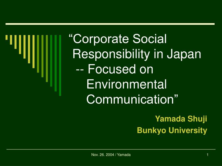 corporate social responsibility in japan focused on environmental communication
