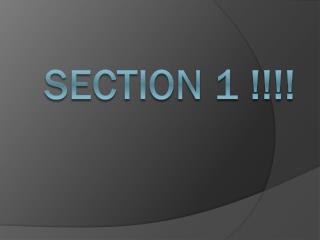 SECTION 1 !!!!