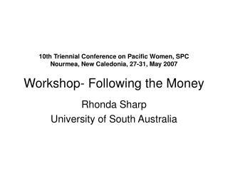 Rhonda Sharp University of South Australia