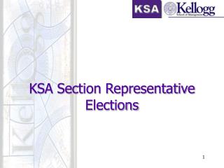 KSA Section Representative Elections