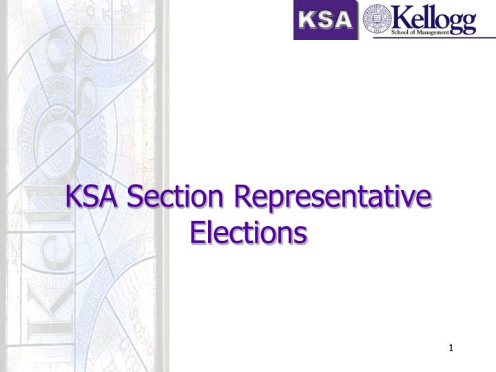ksa section representative elections