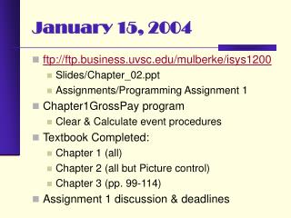 January 15, 2004