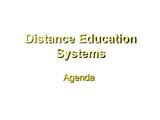 Distance Education Systems