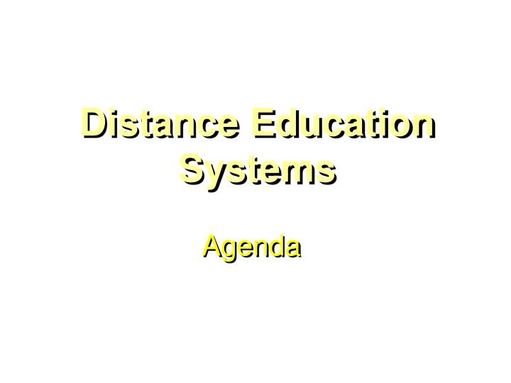 distance education systems
