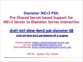 Diameter IKEv2 PSK